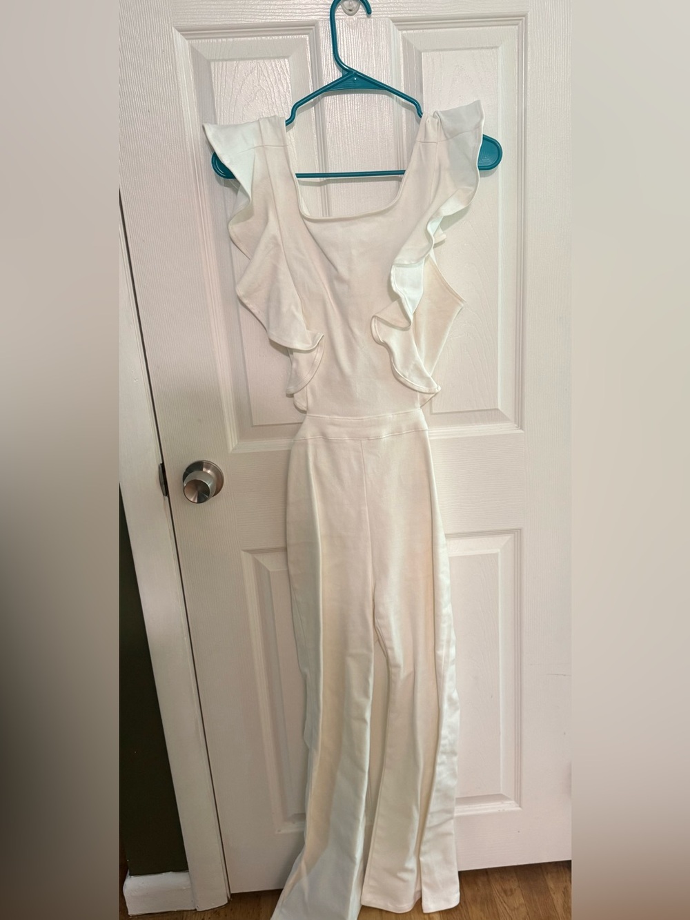 Vici White Ruffle Sleeve Jumpsuit